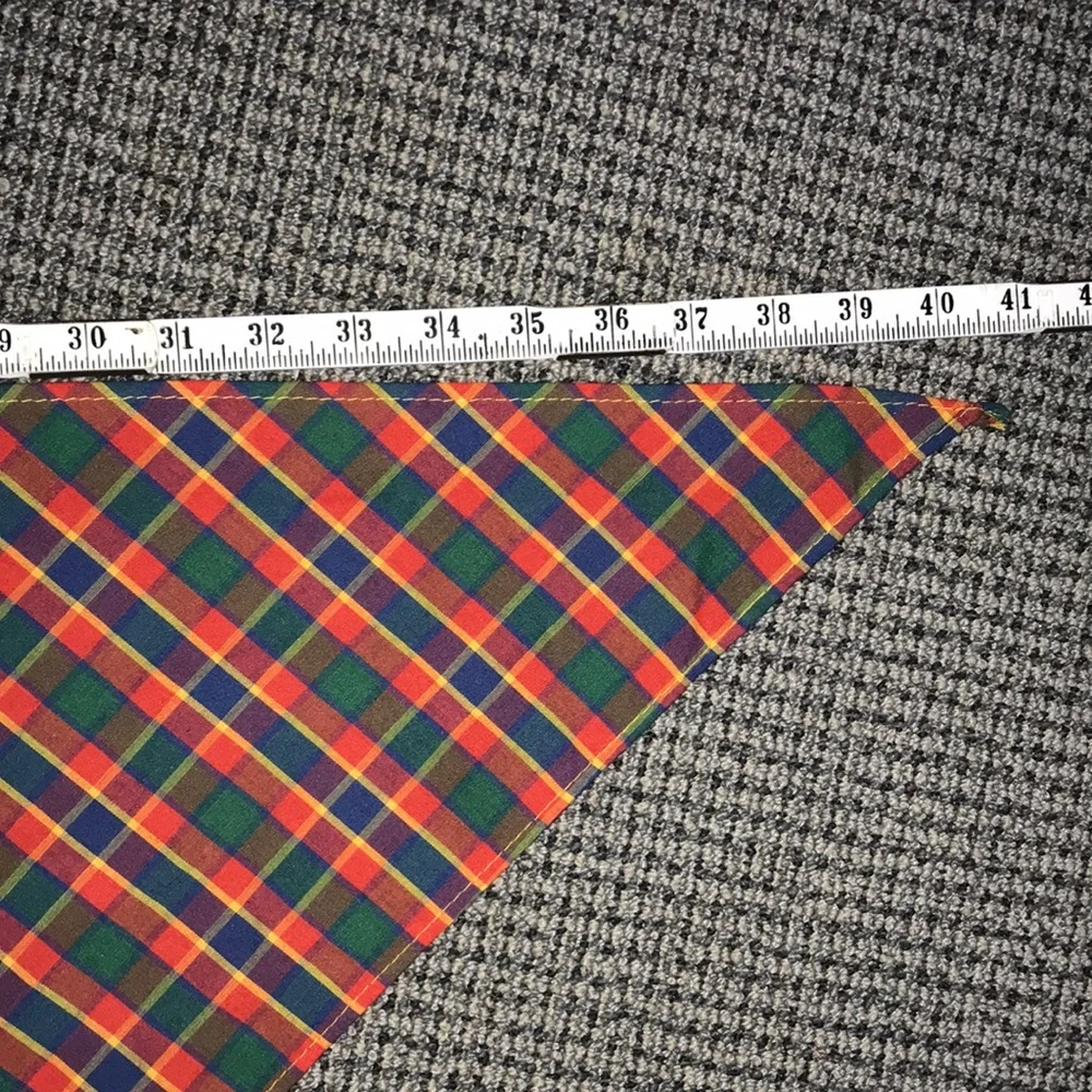 Plaid Triangle Bandana Scarf - Red‎ & Green